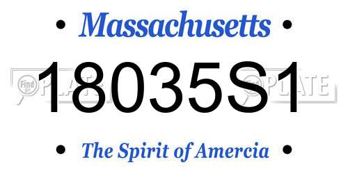 18035S1 Massachusetts License Plate
