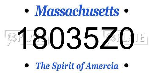 18035Z0 Massachusetts License Plate
