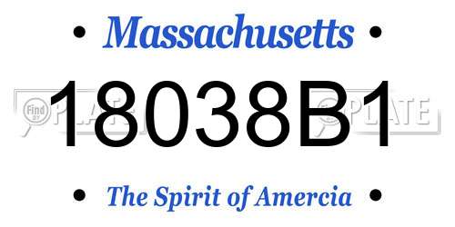 18038B1 Massachusetts License Plate