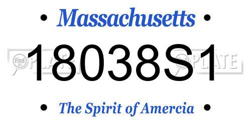 18038S1 Massachusetts License Plate