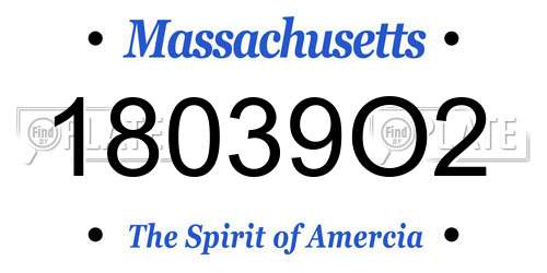 18039O2 Massachusetts License Plate
