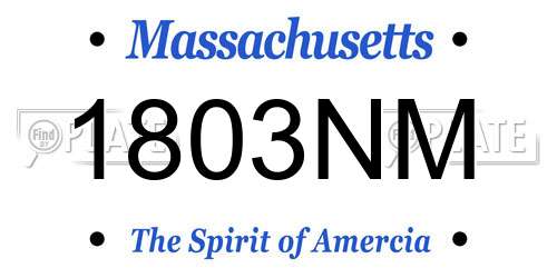 1803NM Massachusetts License Plate