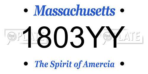 1803YY Massachusetts License Plate