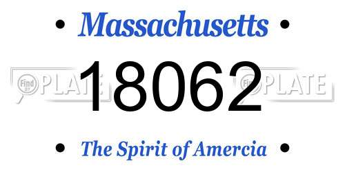 18062 Massachusetts License Plate