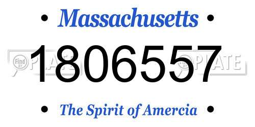 1806557 Massachusetts License Plate