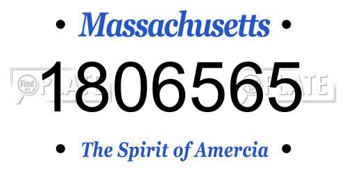 1806565 Massachusetts License Plate