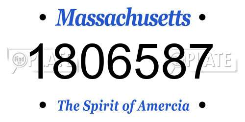 1806587 Massachusetts License Plate