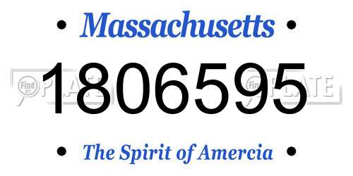 1806595 Massachusetts License Plate