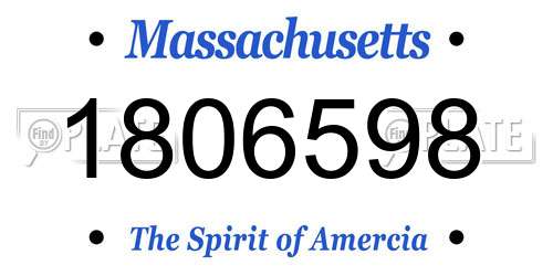 1806598 Massachusetts License Plate