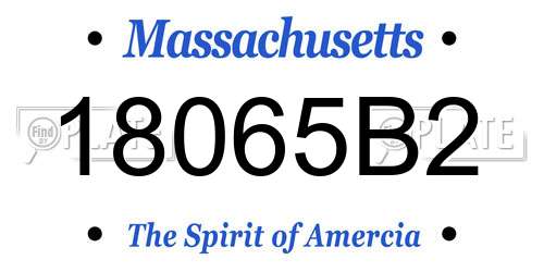 18065B2 Massachusetts License Plate