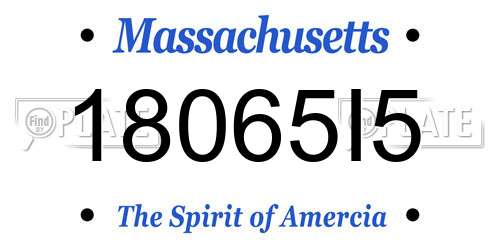 18065I5 Massachusetts License Plate