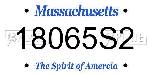 18065S2 Massachusetts License Plate