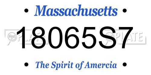 18065S7 Massachusetts License Plate