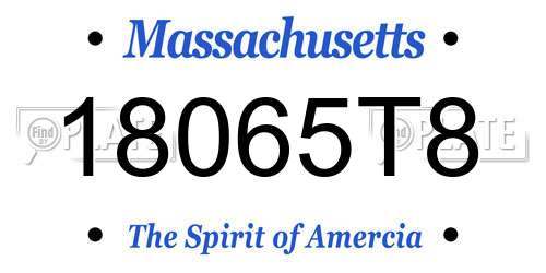 18065T8 Massachusetts License Plate