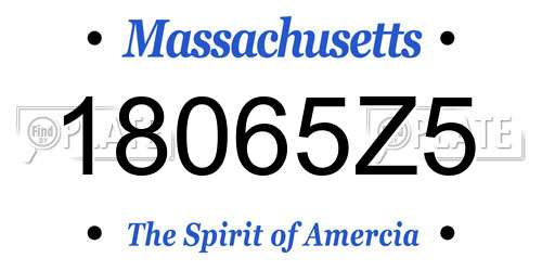 18065Z5 Massachusetts License Plate