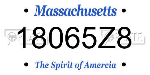18065Z8 Massachusetts License Plate