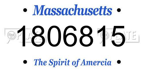 1806815 Massachusetts License Plate