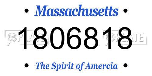 1806818 Massachusetts License Plate