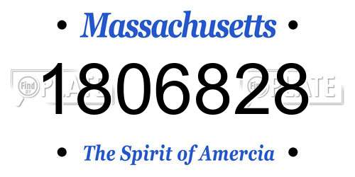1806828 Massachusetts License Plate