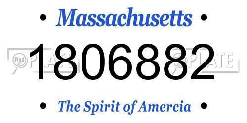 1806882 Massachusetts License Plate