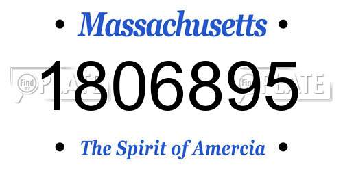 1806895 Massachusetts License Plate
