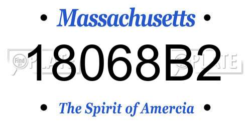 18068B2 Massachusetts License Plate