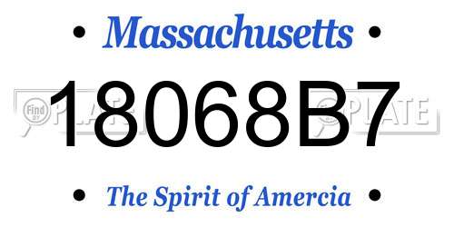 18068B7 Massachusetts License Plate