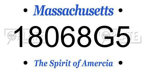 18068G5 Massachusetts License Plate