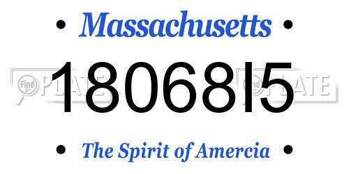 18068I5 Massachusetts License Plate