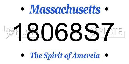 18068S7 Massachusetts License Plate