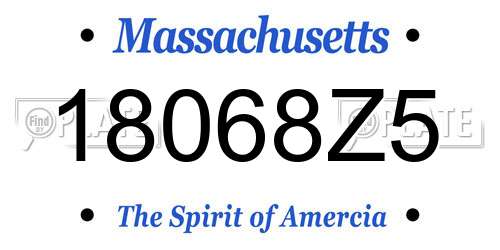 18068Z5 Massachusetts License Plate