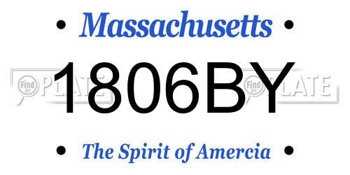 1806BY Massachusetts License Plate