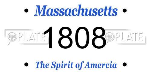 1808 Massachusetts License Plate