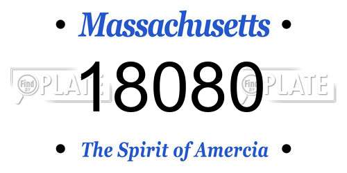18080 Massachusetts License Plate