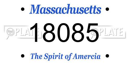 18085 Massachusetts License Plate