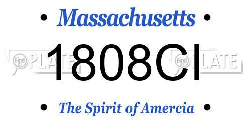 1808CI Massachusetts License Plate