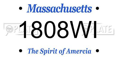 1808WI Massachusetts License Plate