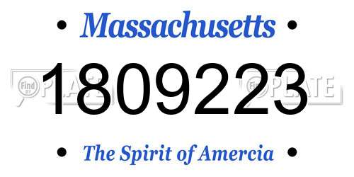 1809223 Massachusetts License Plate