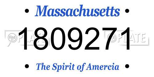 1809271 Massachusetts License Plate