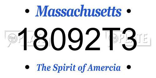 18092T3 Massachusetts License Plate