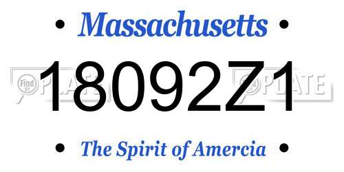 18092Z1 Massachusetts License Plate