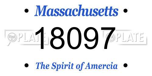 18097 Massachusetts License Plate
