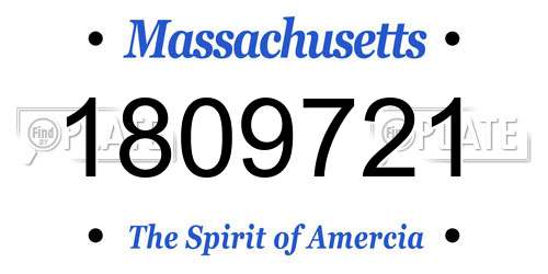 1809721 Massachusetts License Plate