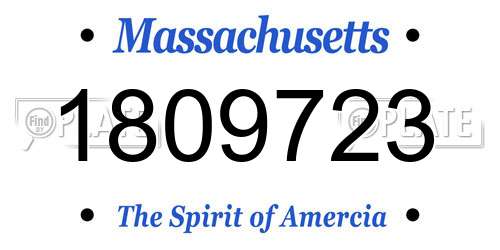 1809723 Massachusetts License Plate