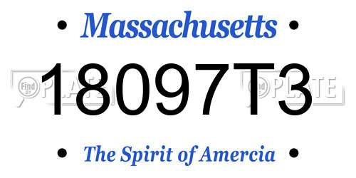 18097T3 Massachusetts License Plate