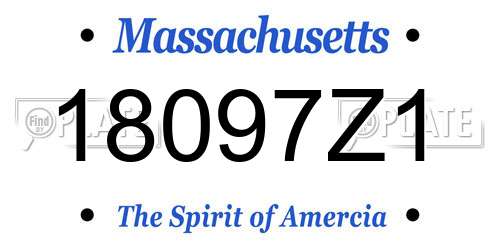 18097Z1 Massachusetts License Plate