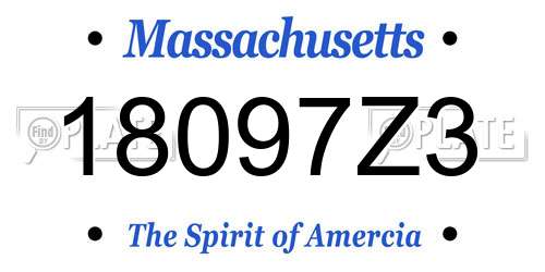 18097Z3 Massachusetts License Plate