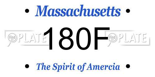 180F Massachusetts License Plate