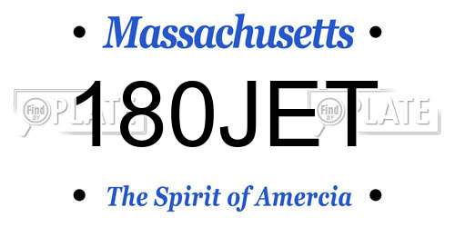 180JET Massachusetts License Plate