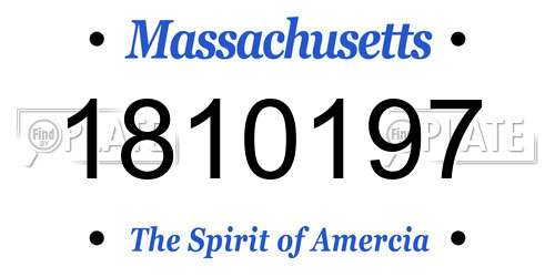 1810197 Massachusetts License Plate